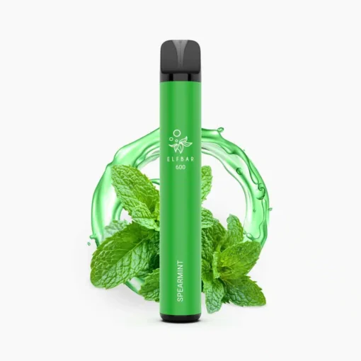 ELFBAR 600 Spearmint (0% Nicotine) | Refreshing Mint Flavor, Nicotine-Free Vaping